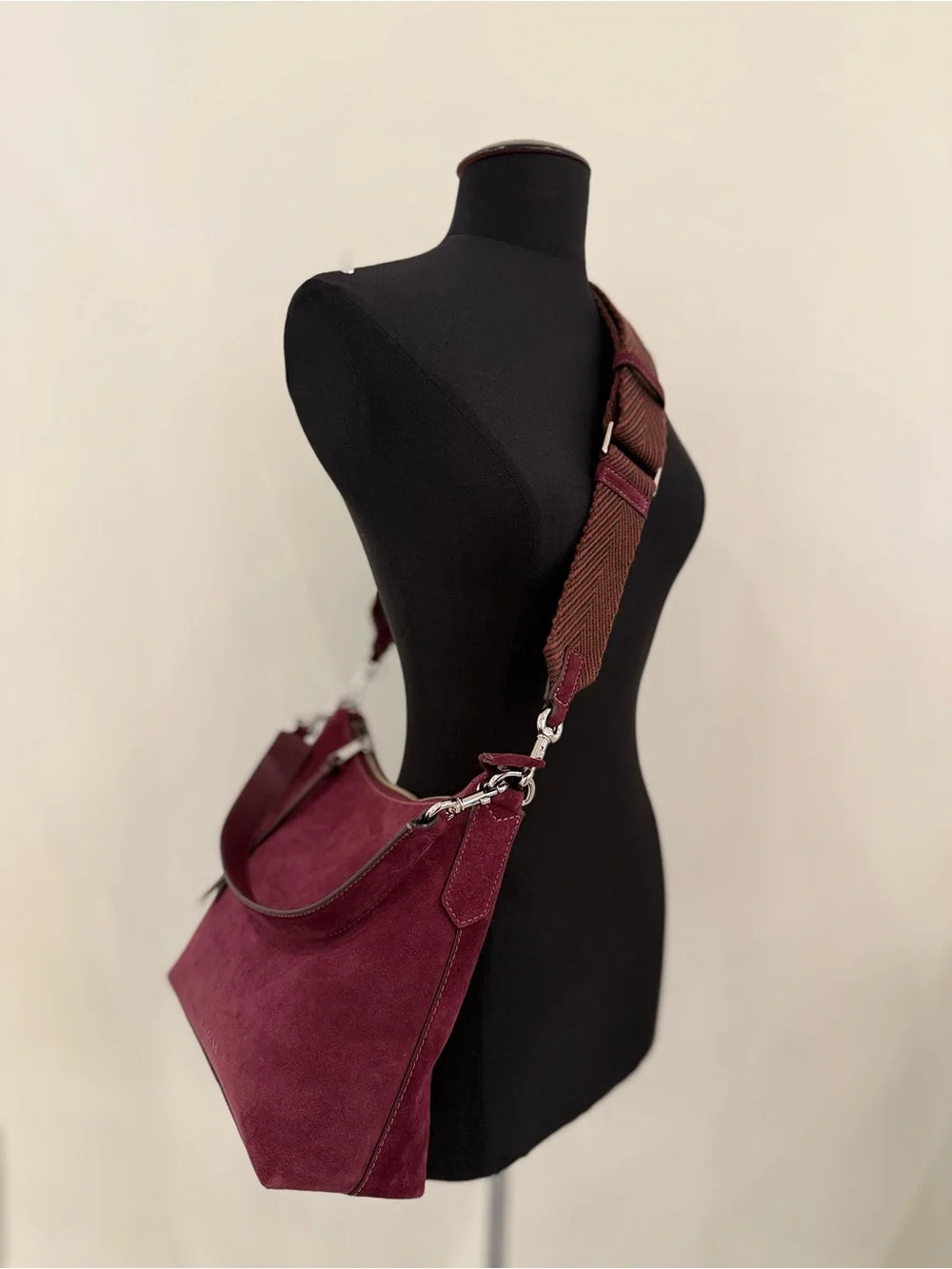 NWT Marc Jacobs suede convertible drifter large hobo - dark plum